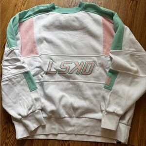LSKD White and Green Sweatshirt